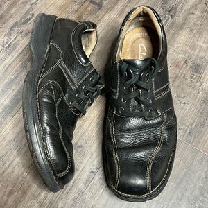 Clarks men's Northfield Casual Lace-Up Oxford Black Oily #82305